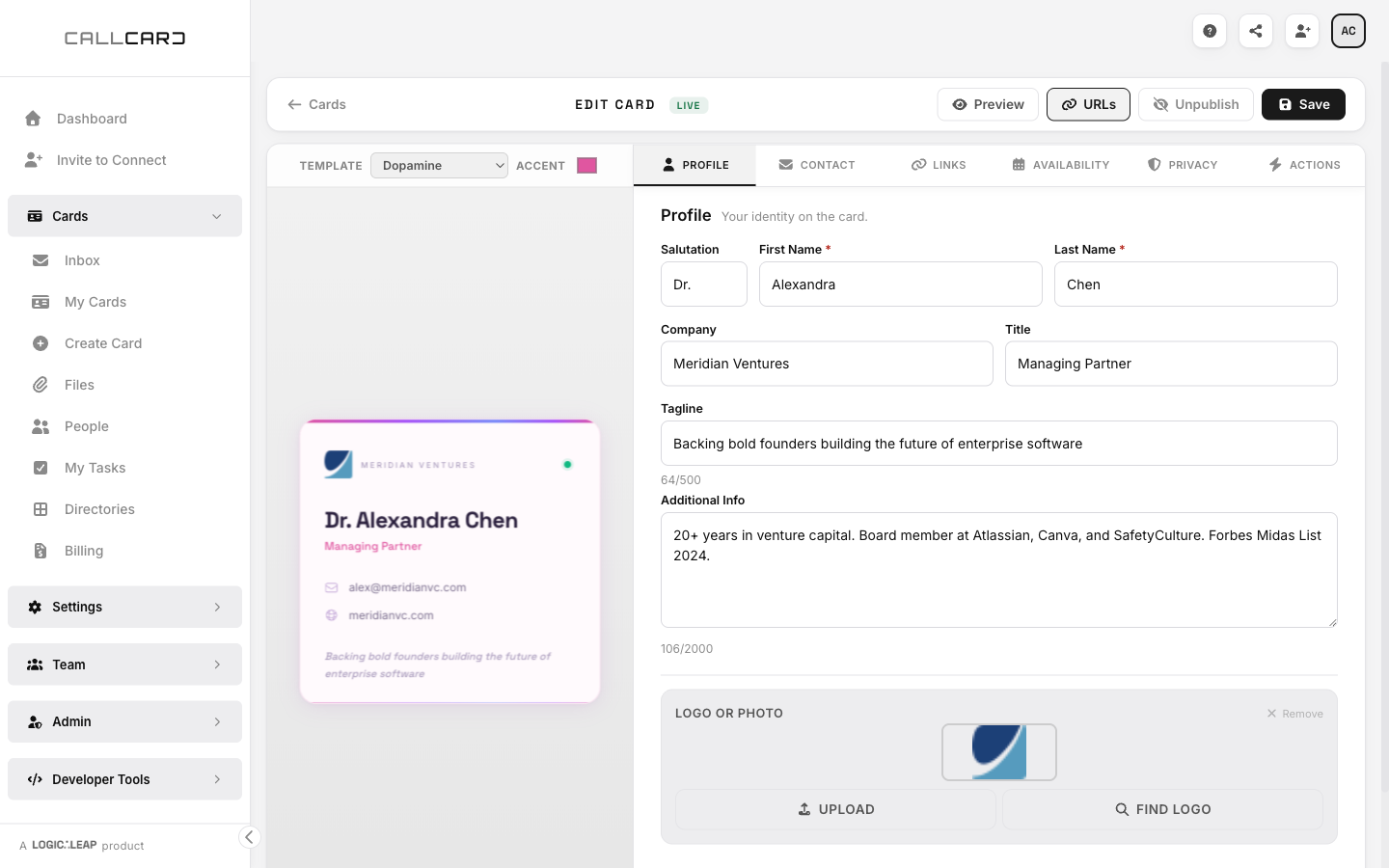 Card editor